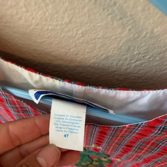 4T boys green and red frog smock- A1 - Picture 2 of 3